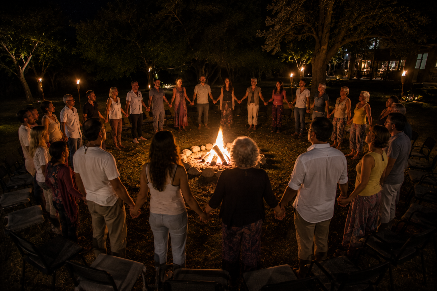Participantes del retiro holístico de eutonía disfrutando experiencias de sanación y bienestar
