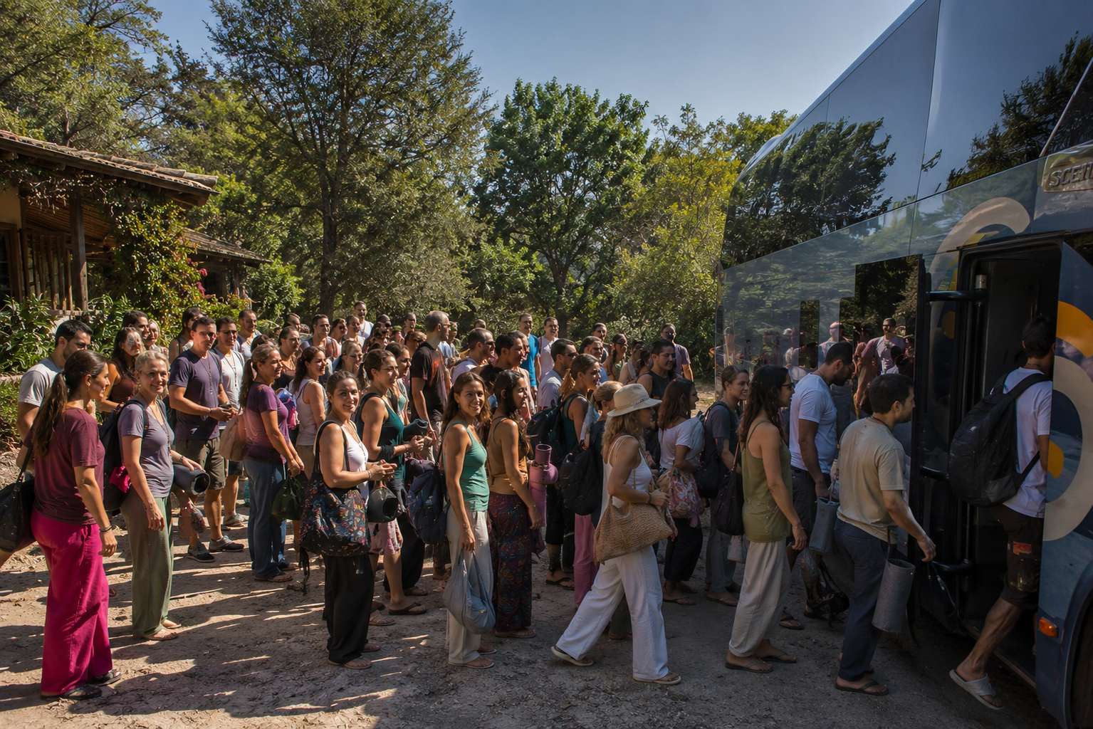 Participantes del retiro holístico de eutonía disfrutando experiencias de sanación y bienestar