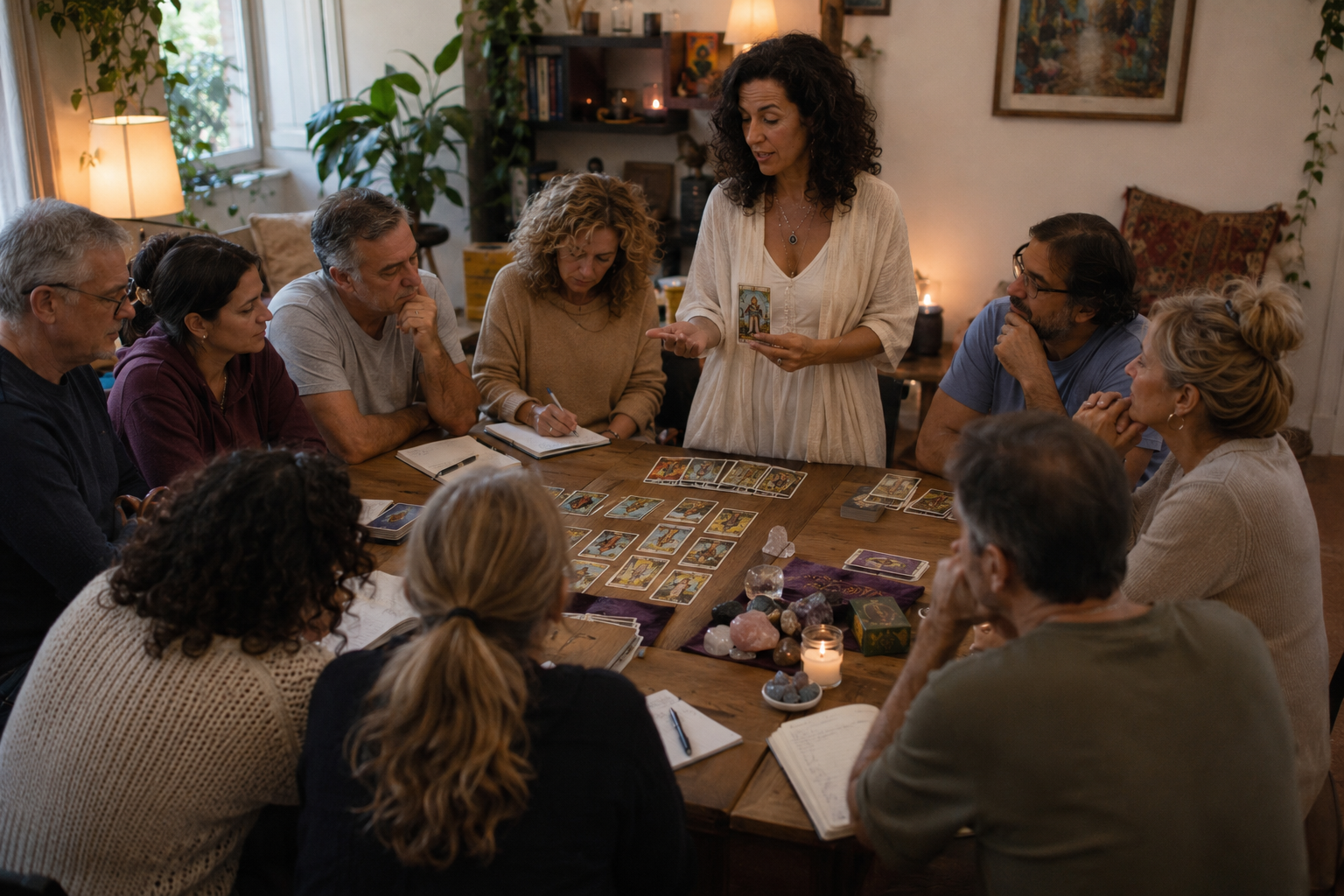 Participantes del retiro holístico de eutonía disfrutando experiencias de sanación y bienestar