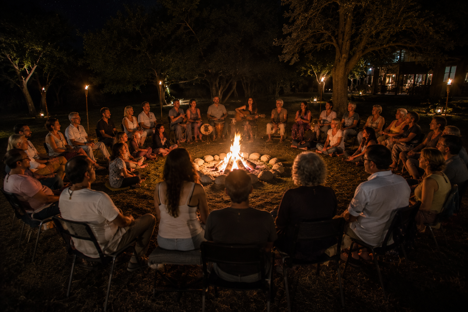 Participantes del retiro holístico de eutonía disfrutando experiencias de sanación y bienestar