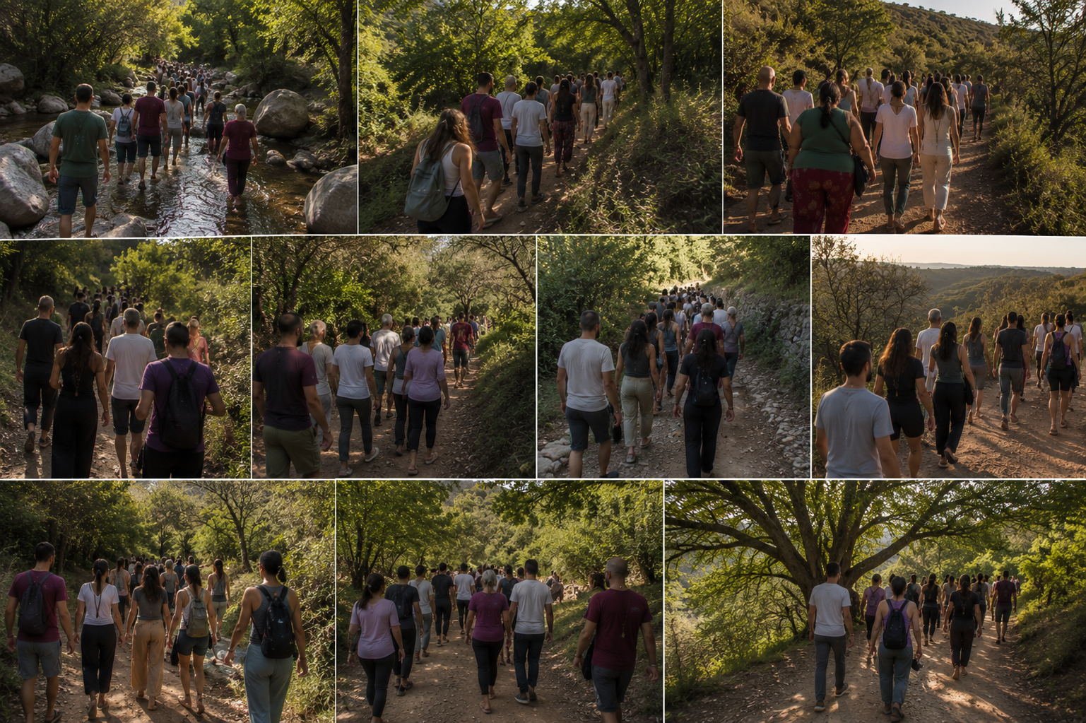 Participantes del retiro holístico de eutonía disfrutando experiencias de sanación y bienestar